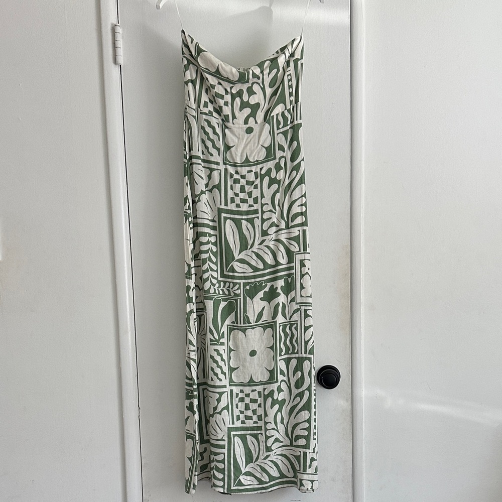 Paper Heart Green and White Maxi Skirt
